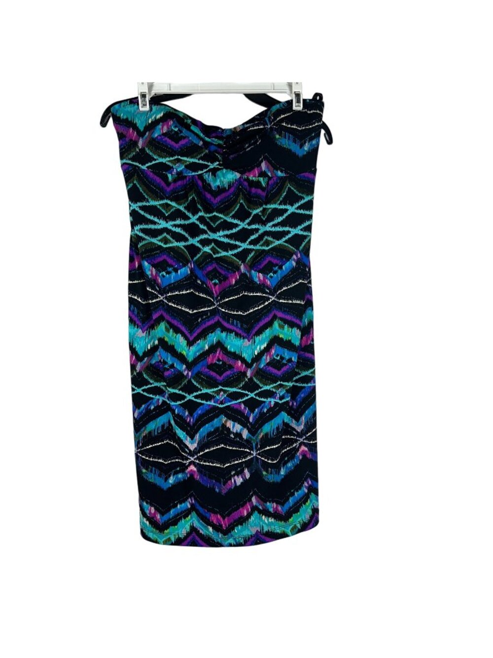 Bisou Bisou Michele Bohbot Womens Dress Size 10 Chevron Multicolor Strapless